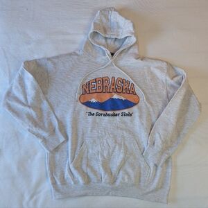 Nasty Gal Nebraska Graphic Gray Hoodie